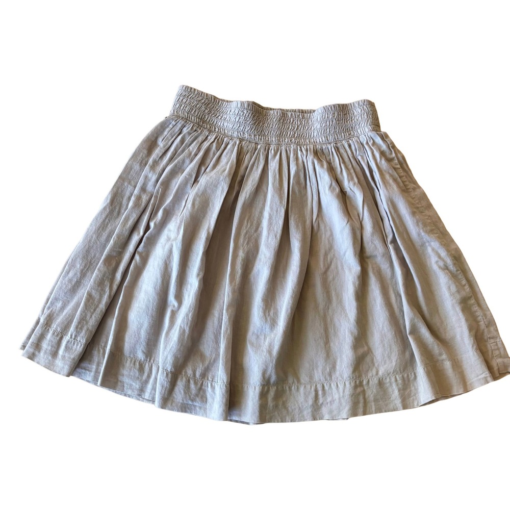 Natural Oatmeal Tan Banana Republic 100% Cotton Flare High Rise Mini Full Skirt